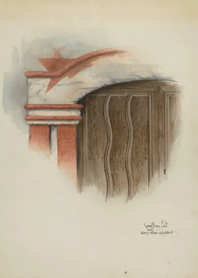 Restoration Drawing Detail Of Arch Main Doorway And Door Mission House