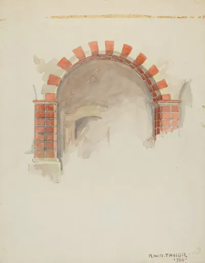 Restoration Drawing Main Doorway And Arch Tomission House