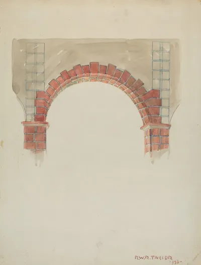 Restoration Drawing Main Doorway Arch To Mission House 2