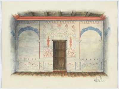 Restoration Drawing Wall Painting Door