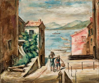 Return From A Fishing Trip Small Town By The Water