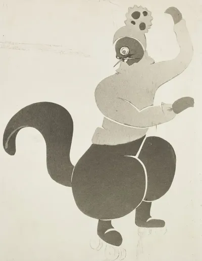 Revolt Of The Beavers Grey And Black Animal Costume With Roller Skates