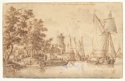 Rhine Landscape With Castle And Ships