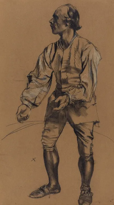 Richard Menzel Posing In Eighteenth Century Costume