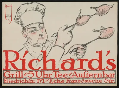 Richards Grill Koch Mit Aufgespiesten Brathahnchen
