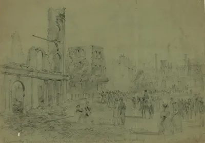 Richmond Firemen Pushing Down The Remains Of The Burnt Dwellings Capital Square