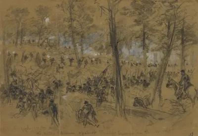 Ricketts Advance Against Rhodes Division In The Woods