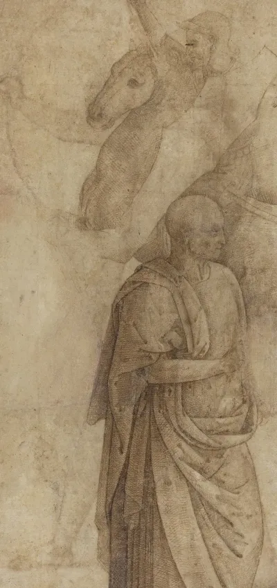 Rider And Standing Draped Man After The Antique Verso