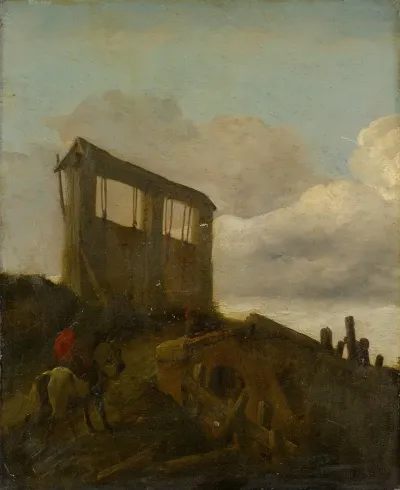 Rider In Front Of A Watergate