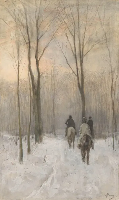 Riders In The Snow In The Haagse Bos