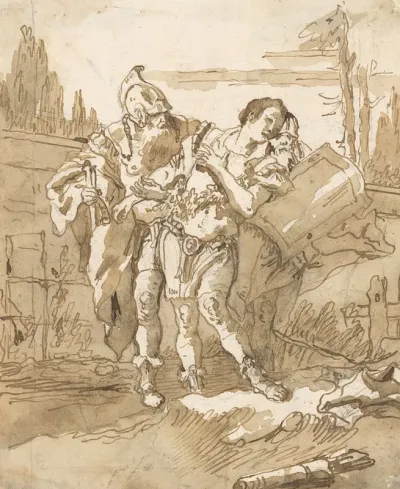 Rinaldo Persuaded By Ubaldo And Guelfo To Abandon Armida