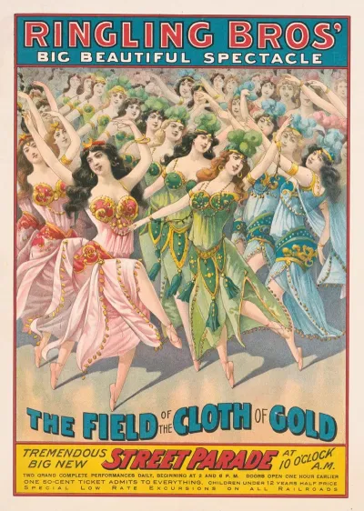 Ringling Bros Big Beautiful Spectacle The Field Of The Cloth Of Gold Tremendous Big New Street Parade