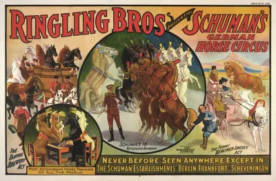 Ringling Bros Presenting Schumans German Horse Circus Poster