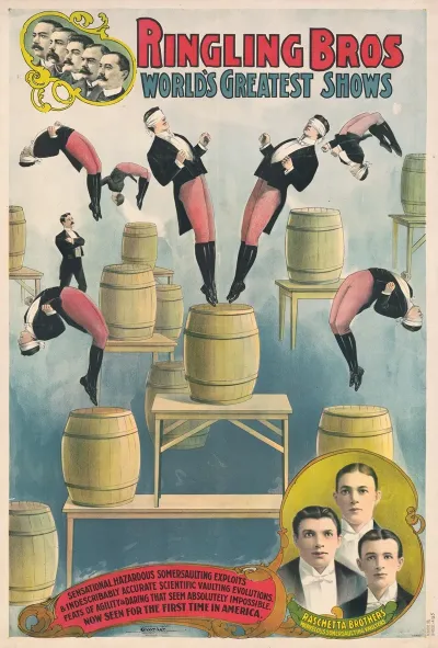 Ringling Bros Worlds Greatest Shows Raschetta Brothers Marvelous Somersaulting Vaulters