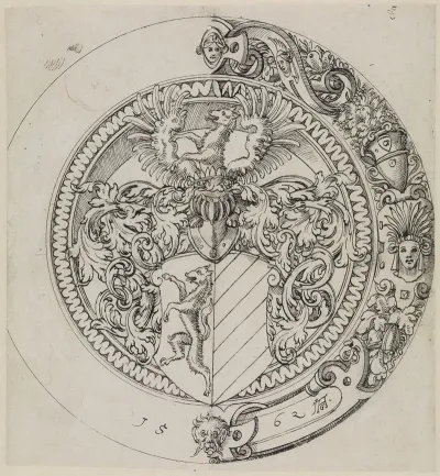 Riss Fur Rundscheibe Mit Nicht Identifziertem Wappen