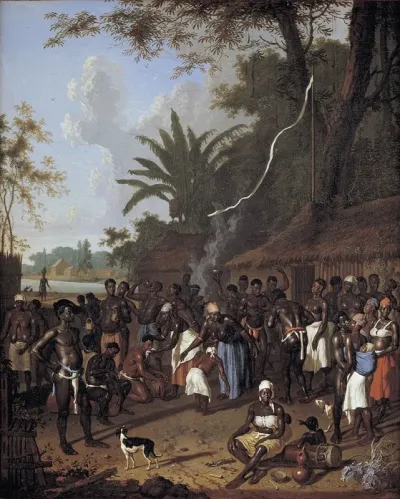 Ritual Slave Party On A Sugar Plantation In Surinam