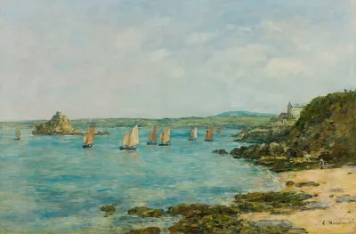 Rivage Douarnenez Bateaux De Peche Dans La Baie