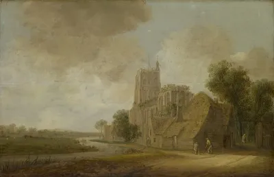 River And Church In Ruins