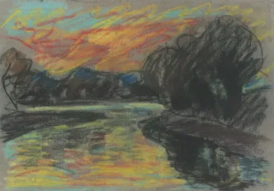 River In A Dark Willow Grove