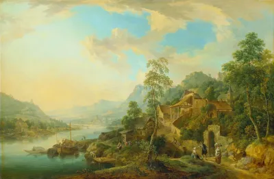River Landscape In The Morning Light