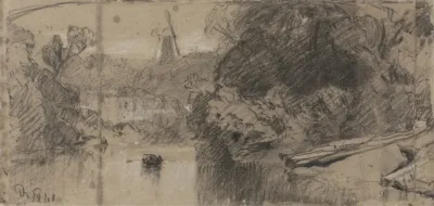 River Landscape Probably Near Thorpe Norfolk