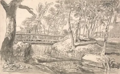 River Landscape With A Waterfall