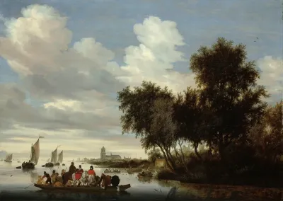 River Landscape With Ferry 2