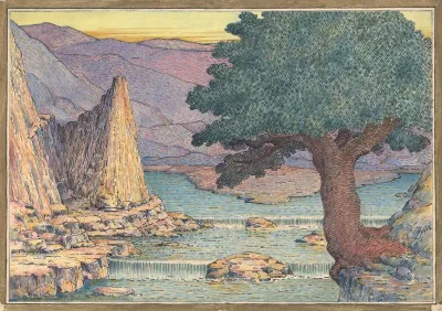 River Landscape With Rapids