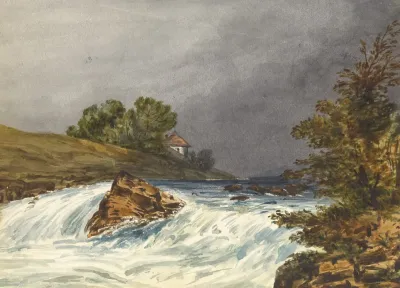 River Scene With House