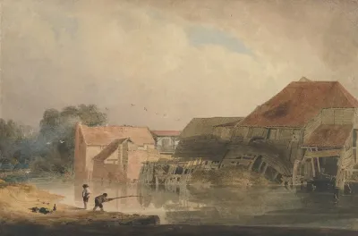 Riverside Scene Old Mill