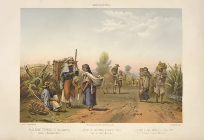 Road From Tacubaya To Chapultepec Dresses Of Mexican Indians