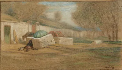 Roadside Figure And Umbrella