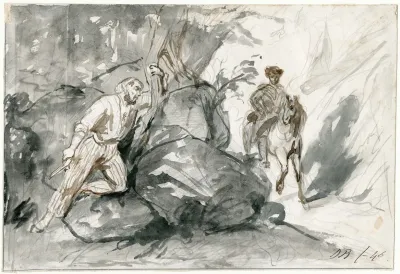 Robber Awaitng His Victim In An Ambush