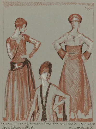 Robe Dapres Midi Et Costume Tailleur De Paul Poiret Et Robe Dapres Midi De Jeanne Lanvin