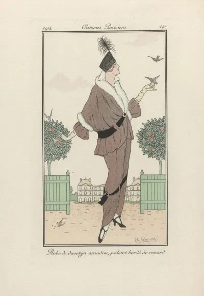 Robe De Duvetyn Amadou Paletot Borde De Renard 2