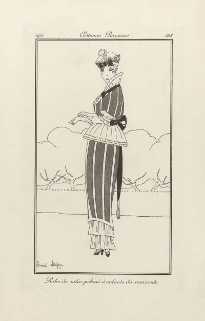 Robe De Satin Pekine A Volants De Nansouk