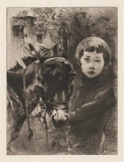 Robert Besnard And His Donkey Robert Besnard Et Son Ane