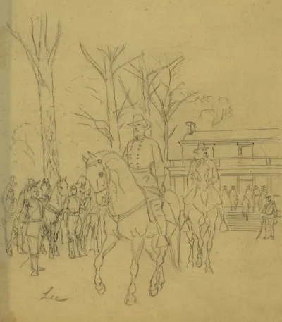 Robert E Lee Leaving The Mclean House Following His Surrender To Ulysses S Grant