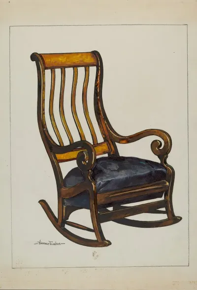 Rocker With Black Horse Hair Seat