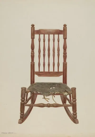 Rocking Chair With Rawhide Seat
