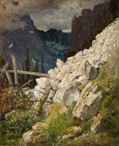 Rockslide In The White Water Valley In The Tatra Mountains