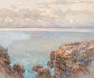 Rocky Coast And Quiet Sea
