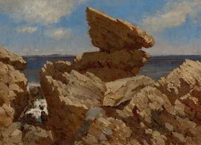 Rocky Cove With Balancing Rock