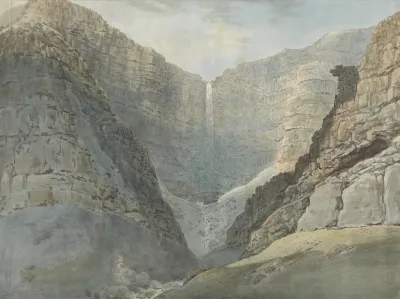 Rocky Gorge With A Waterfall