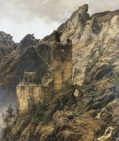 Rocky Landscape Gorge With Ruins