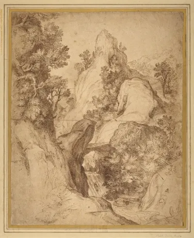Rocky Landscape With A Waterfall