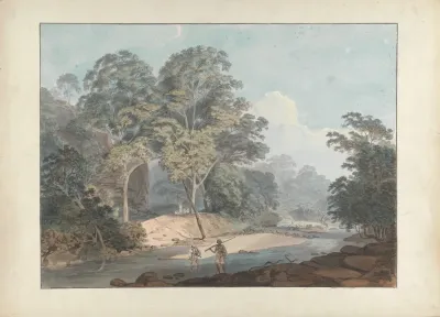 Rocky River Scene With Sepoys