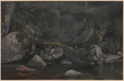 Rocky Slope With A Stream