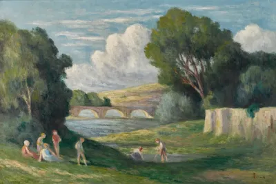 Rolleboise Baigneurs Pres Du Bras De Seine