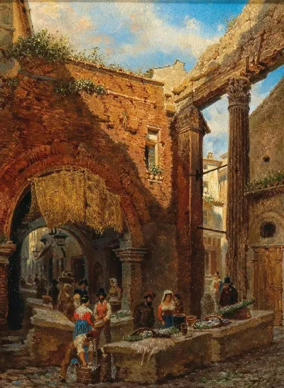 Rom Portico Di Ottavia Mit Dem Alten Fischmarkt